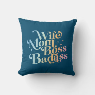 Almofada Esposa Mãe Chefe Badass Engraçado Dia de as mães S