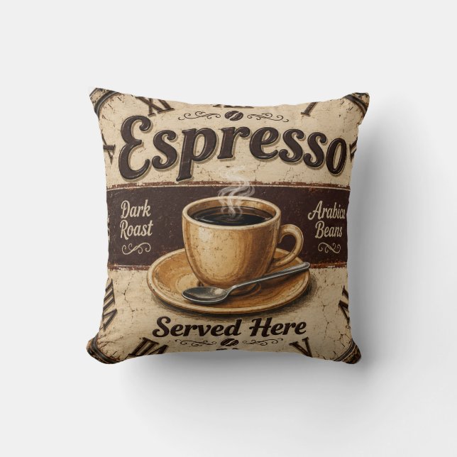 Almofada Espresso Vintage Coffee Bar (Frente)