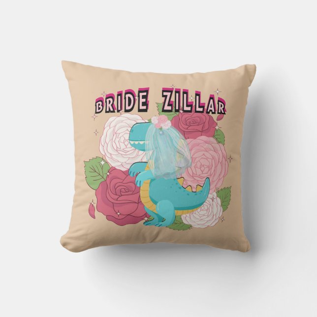 Almofada Esquadrão de casamento da noiva do dinossauro Miki (Frente)