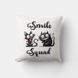 Almofada Esquadrão de Sorriso com Design de Gatos Engraçado