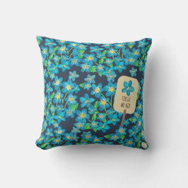 Almofada Esqueça-me de não alemão/inglês Blue Wildflower