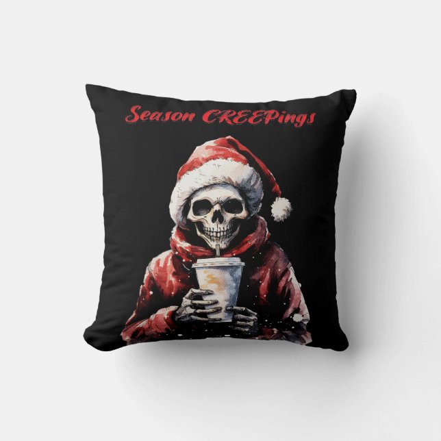 Almofada Esqueleto de Natal para Criações da Estação (Frente)