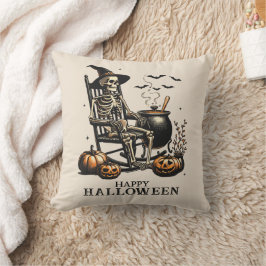 Almofada Esqueleto Vintage Engraçado Espera pelo Halloween