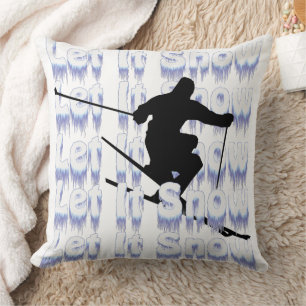 Almofada Esquiador Decorativo Deixe Nevar