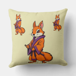 Almofada Esquilo Samurai Japonês Bonito