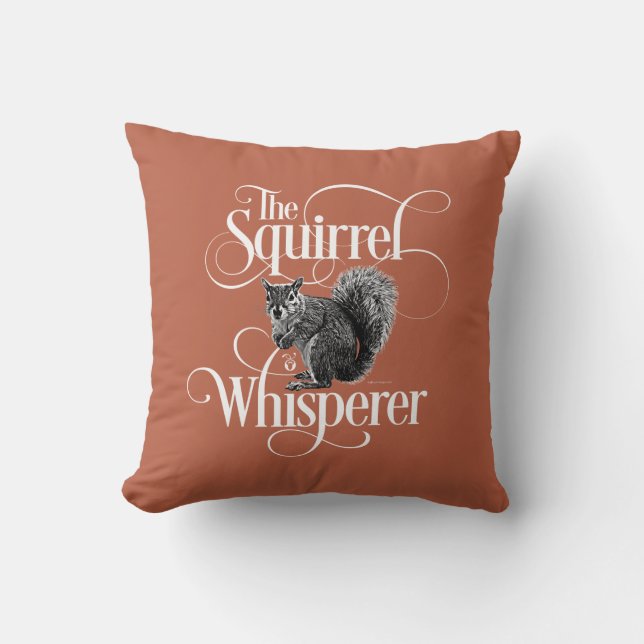 Almofada Esquilo Whisperer - amante engraçado de esquilo Th (Frente)