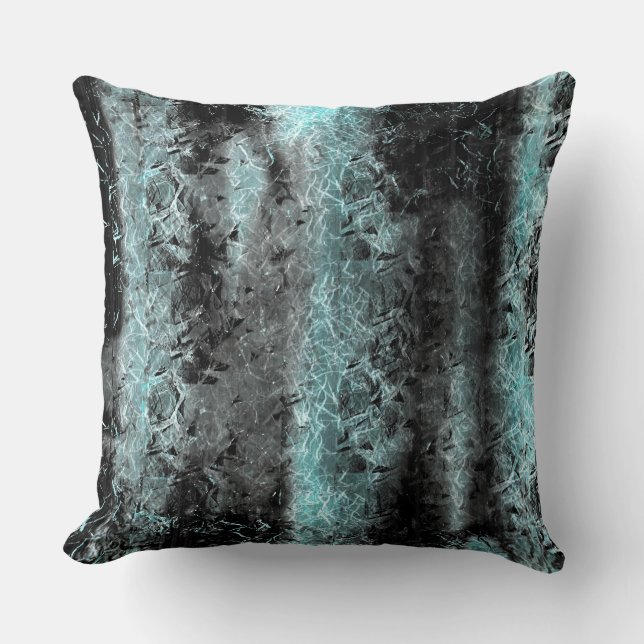 Almofada Esquisita textura fibrosa em azul claro (Frente)