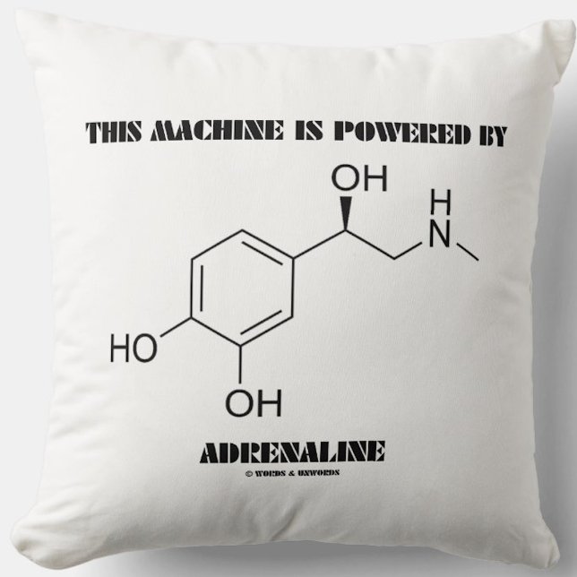Almofada Esta Máquina É Acionada Por Molécula Adrenalina (Throw pillow for anyone powered by the "flight-or-fight" hormone adrenaline)