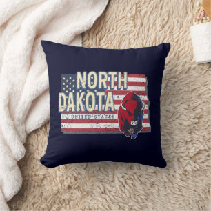 Almofada Estado de Dakota do Norte Estados Unidos - Mapa Re