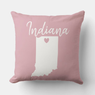 Almofada Estado de Indiana mapa de amor