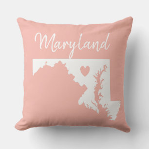 Almofada Estado de Maryland mapa de amor