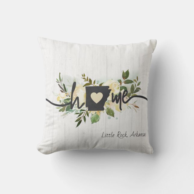 Almofada Estado do Arkansas Personalizou a Russo da Cidade  (Frente)