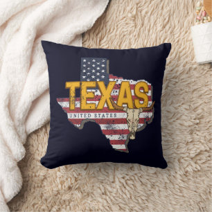 Almofada Estado do Texas Estados Unidos Retro Map Vintage E