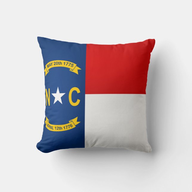 Almofada Estado legal de bandeira de North Carolina (Frente)