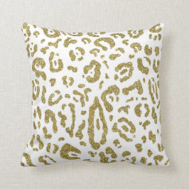 Almofada Estampa Animal Glitter Dourado Branco Chita Leopar