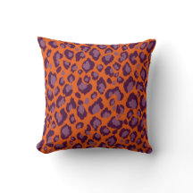 Estampa de Animal Leopardo Laranja Roxo Mauve