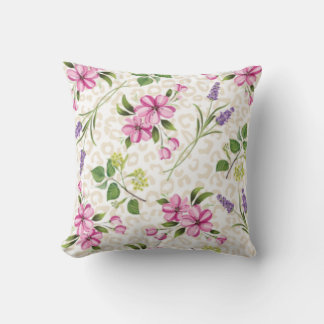 Almofada Estampa de leopardo chique e floral botânico cor-d