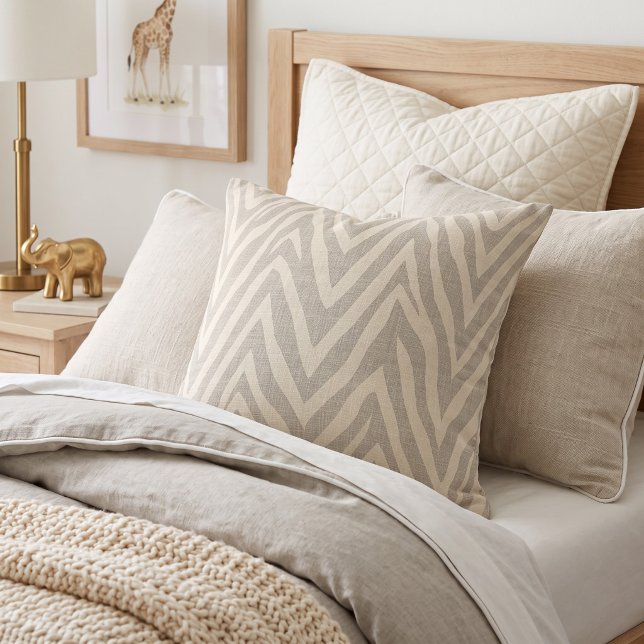 Almofada Estampa de zebra bege e taupe (Criador carregado)