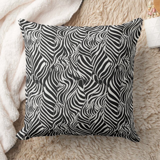Almofada Estampa de zebra em padrão preto e branco (Cobertor)