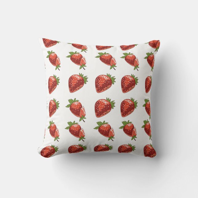 Almofada Estampado de fresas en patrón  (Frente)
