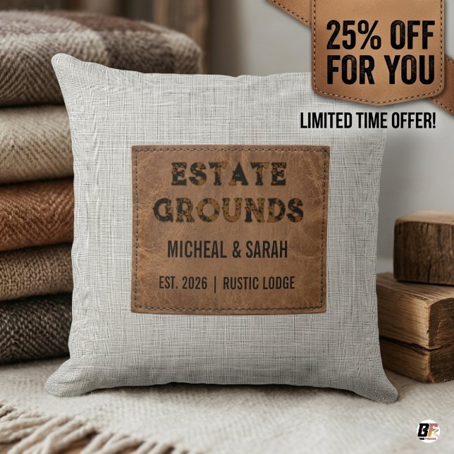 Almofada Estat de Cabana Rústica Personalizada com Remendo  (#homedecor)