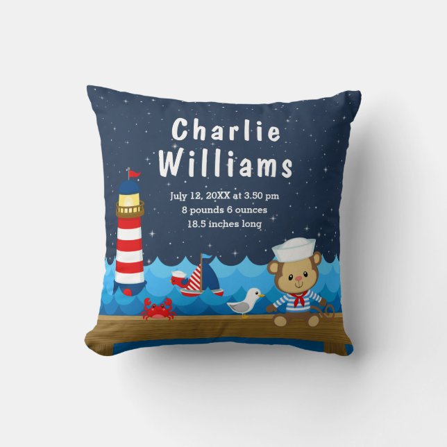 Almofada Estatísticas de Nascimento do Macaco Vermelho do M (Frente)