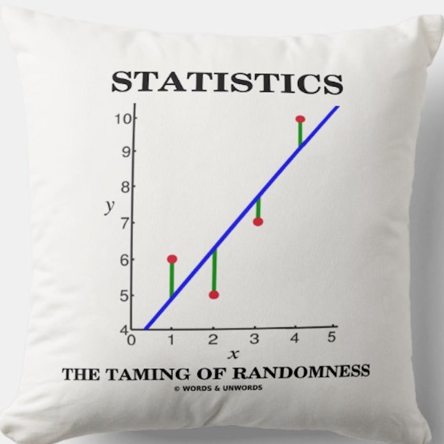 Almofada Estatísticas O Jogo Da Aleatoriedade É Humor (Stats throw pillow for anyone who knows that statistics is the taming of randomness)