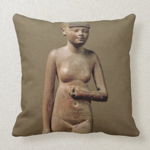 Almofada Estátua de uma menina de empregado nova (madeira)