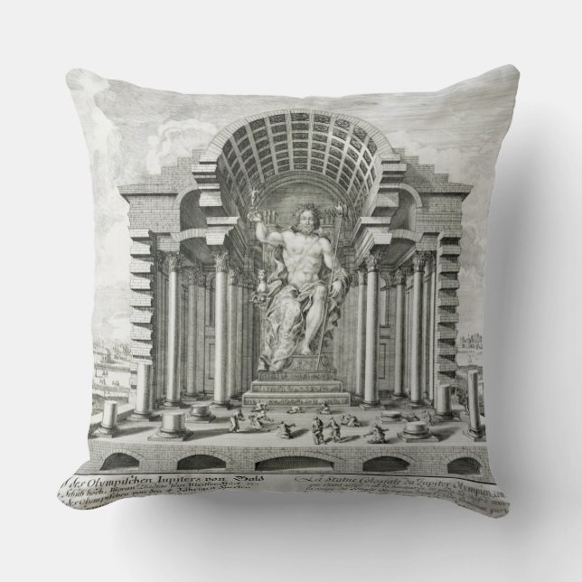 Almofada Estátua do olímpico Zeus, feita por Phidias no (Frente)