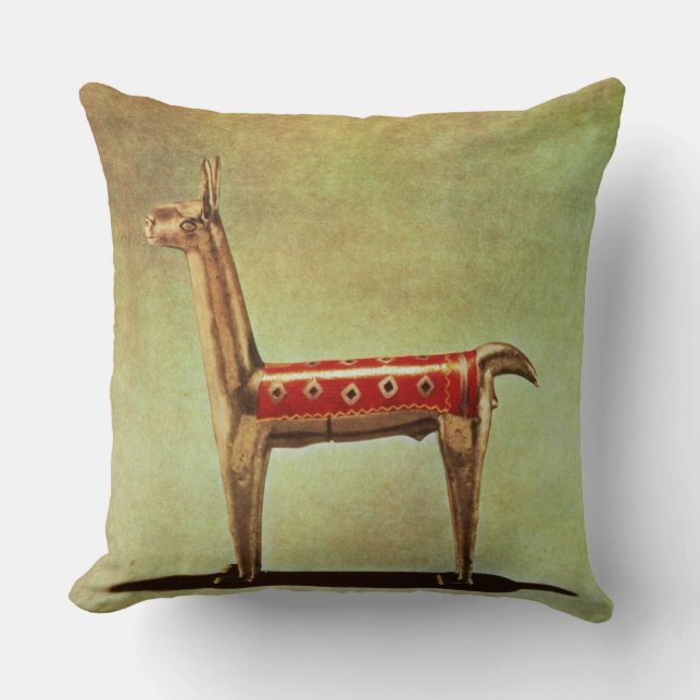 Almofada Estatueta de prata do lama, de Peru, depois de (Frente)