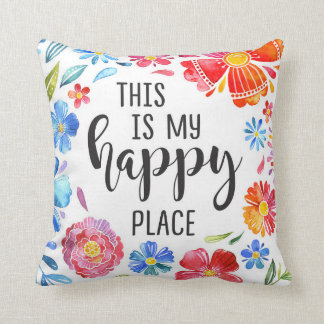 Almofada Este é meu lugar feliz, travesseiro decorativo
