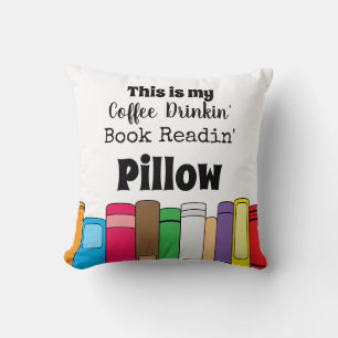 Almofada Este é o meu Bebendo de café, Leitura de livros