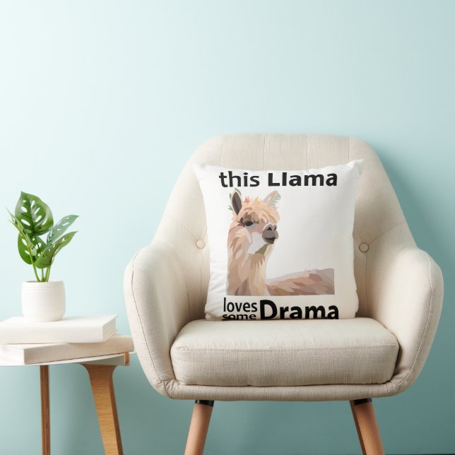 Almofada Este Llama Ama Algum Drama Llama Divertido (Cadeira)