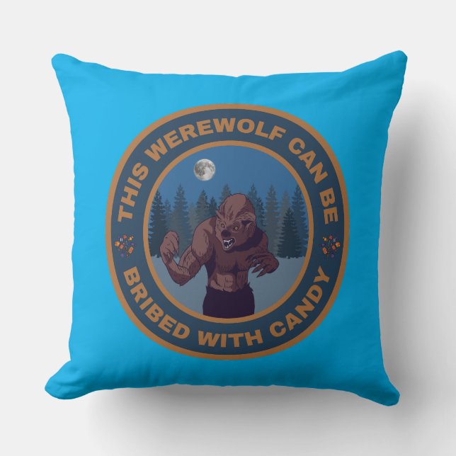 Almofada Este lobisomem pode ser subornado com doce (Frente)