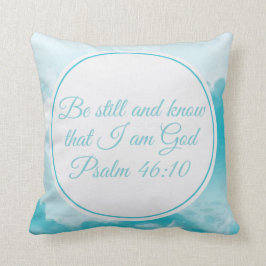 Almofada Esteja quieto e conheça a bela Bíblia cristã verso