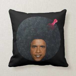 Almofada Estêncil do retrato do Afro de Barack Obama