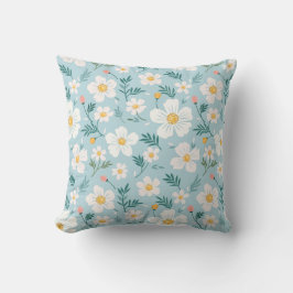 Almofada Estética Floral Azul Pastel