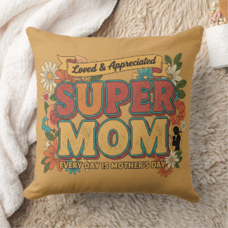 Almofada Estética Floral da Super Mãe Retro - Todos os Dias