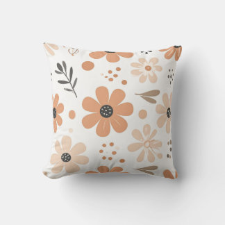 Almofada Estética Floral Terracota Boho Retro