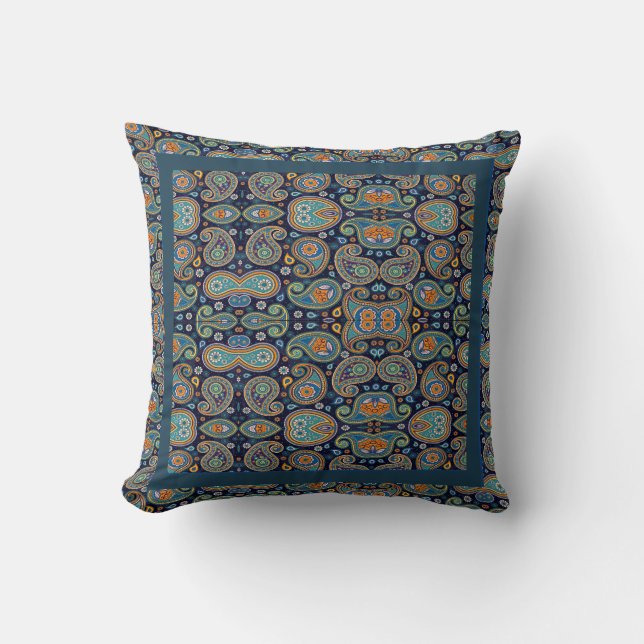 Almofada Estilo Antigo Paisley Para Sofá (Frente)