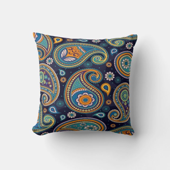 Almofada Estilo Antigo Paisley para Sofá (Frente)