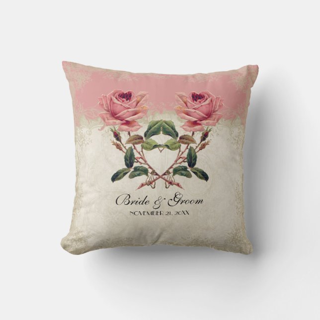 Almofada Estilo Barroco Vintage Rosa (Frente)