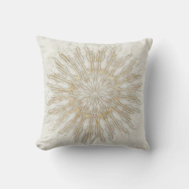 Almofada Estilo boho orgânico rajada de sol mandala dourado