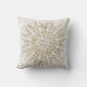 Almofada Estilo boho orgânico rajada de sol mandala dourado
