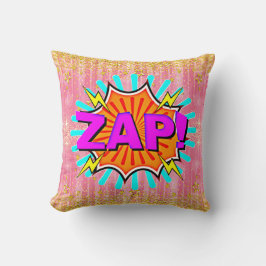 Almofada Estilo cômico Pop Arte Retro Laranja Roxo Aqua ZAP