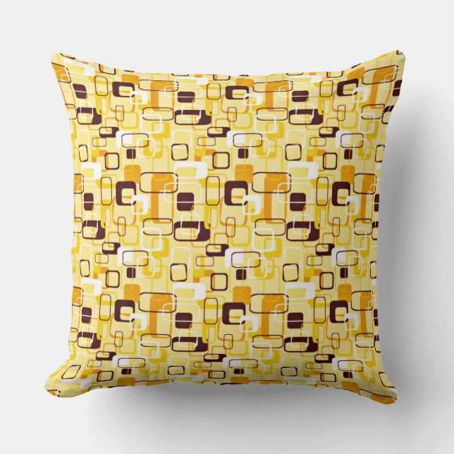 Almofada Estilo de abstrato amarelo e preto moderno (Frente)