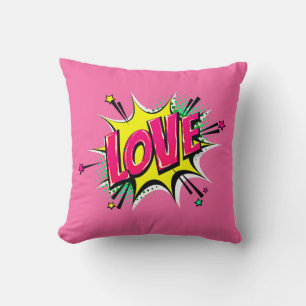 Almofada Estilo de banda desenhada Pop Arte Retro Amarelo P