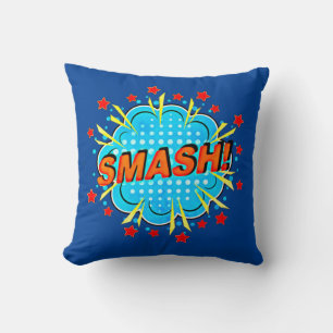 Almofada Estilo de banda desenhada Pop Arte Retro Azul Amar