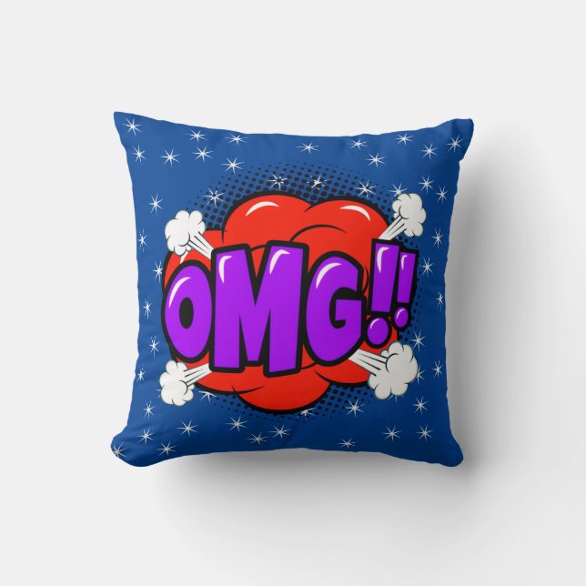 Almofada Estilo de banda desenhada Pop Arte Retro Vermelho  (Frente)