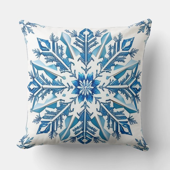 Almofada ❄️ Estilo de Casa Aconchegante de Inverno Floco de (Frente)
